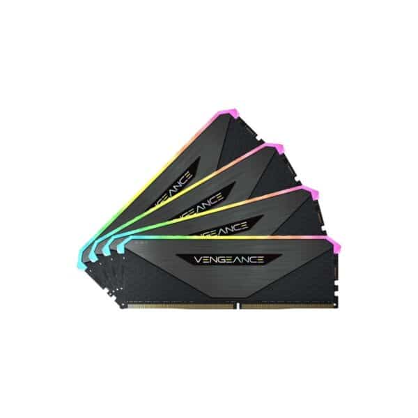 Corsair VENGEANCE RGB RT 64GB (4 x 16GB) DDR4 DRAM 3600MHz CL18 1.35V CMN64GX4M4Z3600C18 Memory Kit  Black